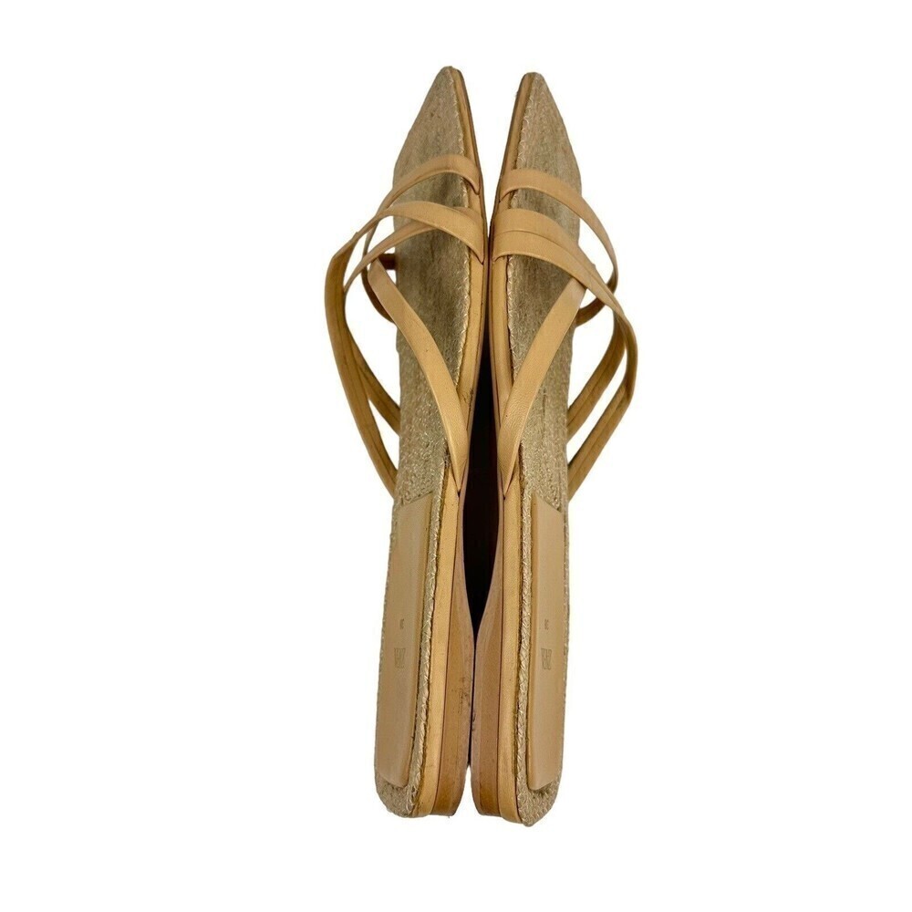 Zara Sheos Womens Size 38 Beige Square Toe Strappy Flat Sandals Jute 7.5 US READ - Picture 15 of 16